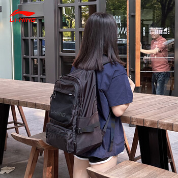 李宁学生大容量书包双肩包校园简约百搭耐磨户外包