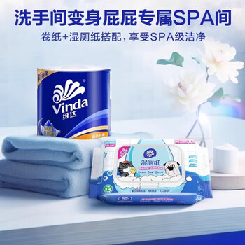 维达（Vinda）卷纸 蓝色经典140克×10卷*6提4层 超韧加厚装 卫生卷筒纸V4069