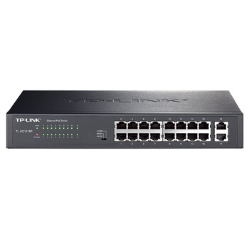普联（TP-LINK）千兆网线供电集线器分流器大功率PoE供电以太网非网管交换机 TL-SG1218P 18口全千兆180W