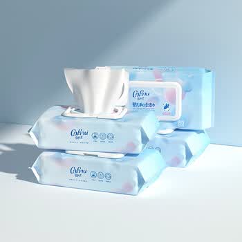 可心柔湿巾80抽*8包手口屁专用湿巾湿纸巾EDI纯水带盖