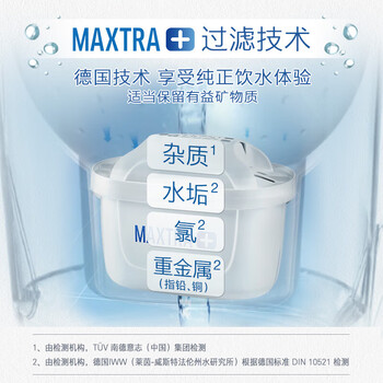 碧然德BRITA 滤水壶滤芯Maxtra+ 6枚【德国品质】多效过滤净水器净水壶滤芯 除氯去水垢 天然安全材质