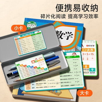 时光学【时光学】小学数学常用公式卡平面立体几何计算共2张1-6年级通用基础知识卡片