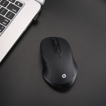 惠普（HP）FM710A无线/蓝牙双模鼠标 轻质便携 人体工学设计 持久办公体验 类肤材质蓝牙激光鼠标 磨砂黑