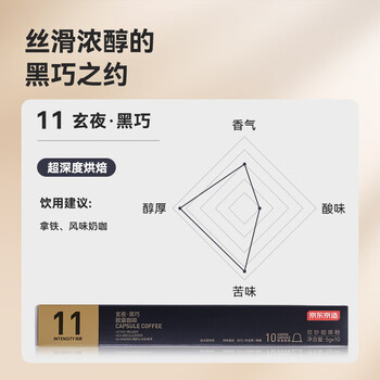 京东京造11玄夜·黑巧精品胶囊咖啡5gx10颗适配nespresso胶囊机