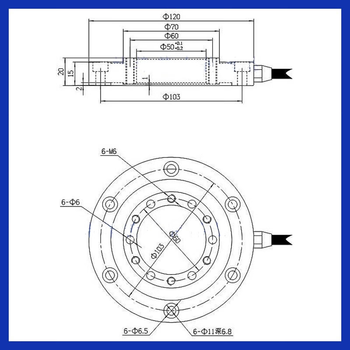 正鑫远(0-1T)JH-LFA120高精度环形中空称重传感器轮辐式压力测拉压力 