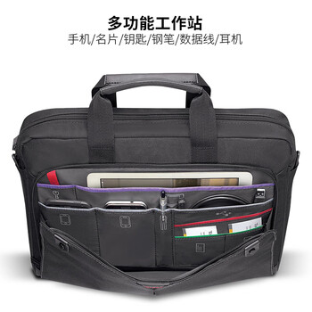 泰格斯（TARGUS）通勤单肩电脑包14英寸商务轻便公文包手提包单斜挎包 黑 514