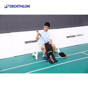迪卡侬（DECATHLON）羽毛球拍套背包单肩新设计可装2支球拍光影黑-4568703