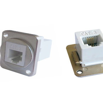 正鑫远  D型电话插座免打模块接线 电话延长线保护转接头黑色对接6P4C