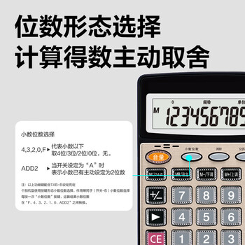 得力（deli）（HWM）12位金属面板语音计算器（10个/套）33560