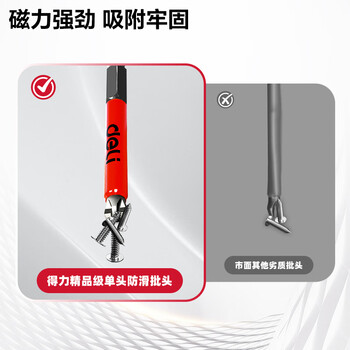 得力（deli）单头防滑批头强磁超硬十字批头内六角螺丝刀起子 经典实用款6件套