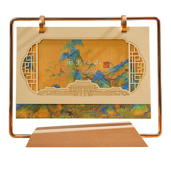 腾雄2026年马年台历礼盒套装中国风订制创意办公室桌面摆件高档实木质月历公司广告logo定制日历 故宫