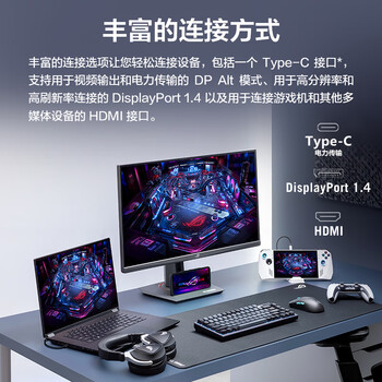 华硕ROG XG32UCG绝神32英寸显示器4K电竞显示器4K 160Hz双模1K 320Hz HDR400 HDMI2.1 0.3ms响应G-sync