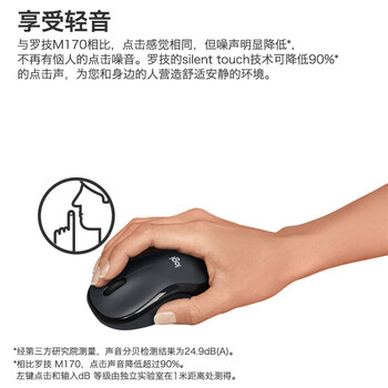 罗技（Logitech）M240 企业级无线办公鼠标 轻音蓝牙鼠标 笔记本电脑鼠标 带无线2.4G接收器 带BOLT接收器 商用版