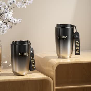 格米（germ）黑曜摩卡咖啡杯400ML 随行杯咖啡杯 极夜黑GE-24AW-DB135