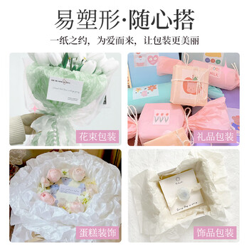 NVV珠光雪梨纸20张50*70cm 加厚褶皱内衬纸鲜花水果花打底圣诞节包装纸花束包花纸diy-碧水蓝LP-XL碧