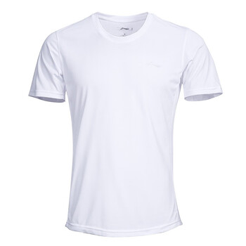 李宁运动t恤男子圆领休闲时尚短袖白色男m170