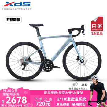 喜德盛（xds）公路车25-AD300油碟UCI车架2x10速中空一体牙盘桶轴车银蛇480MM
