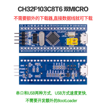 正鑫远 开发板 系统板模块 Type-C micro接口 CH32F103C8T6核心板-双MCIRO（已焊接）标配（2个）