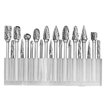 VRK钨钢磨头20件套双槽套装硬质合金旋转锉头钨钢打磨头电磨配件3*3/3*6mm