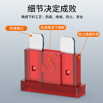 汇君 汽车保险丝保险片车用保险片插片4S店保险丝管套装 中号15A-10片