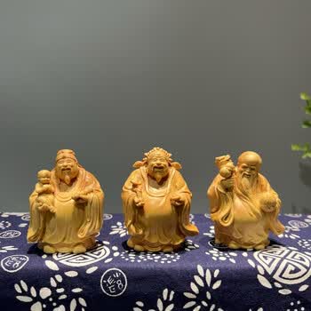 黄杨木雕福禄寿图片- 京东