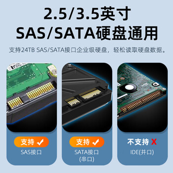 麦沃（MAIWO） K3527SAS SAS/SATA移动硬盘盒 2.5/3.5英寸通用机械固态硬盘读取盒 台式机笔记本硬盘外置盒