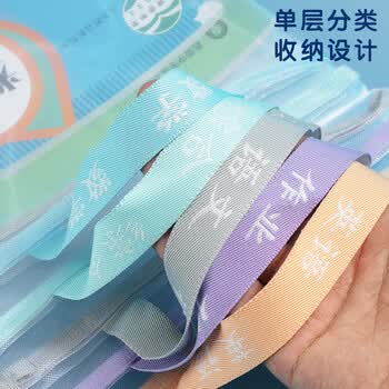 晨光（M&G）文具 单层网纱拉链袋 科目分类袋文件袋小学生加厚学科袋大容量 综合6个装ADM929WLD