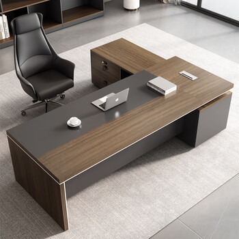 森菲亚老板办公桌领导大班台经理主管桌椅办公室单人大板桌 2.4米老板桌