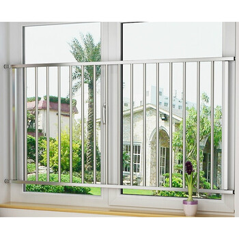 定制儿童安全不锈钢防盗窗防盗网高层飘窗阳台防护栏免打孔内置可拆卸