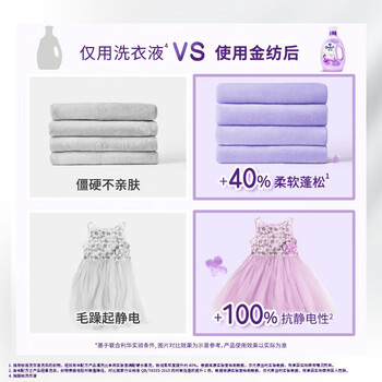 金纺柔顺剂 衣物护理剂4L 纯净温和 +衣物除菌液1500g