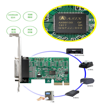 正鑫远 PCIe并口卡 pci-e转并口卡25针打印机接口串口LPT扩展卡 高速款并口txb072-99100-1P（1个)