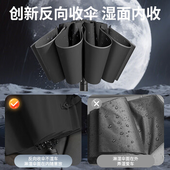 小魔雨伞大号手动晴雨伞反向便携雨伞男女晴雨两用加固抗风折叠伞10骨