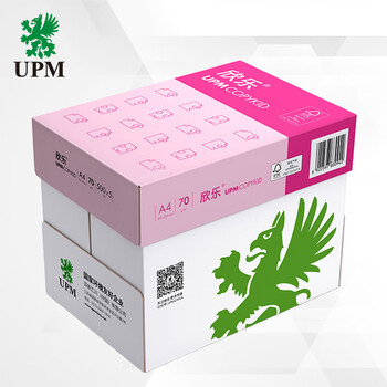 UPM桃欣乐 70g A4打印纸 复印纸 全木浆 高性价比 500张/包 5包/箱（2500张）