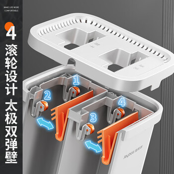 佳帮手平板拖把40cm2布家用一拖净免手洗2025带桶一套洗拖地神器体墩布