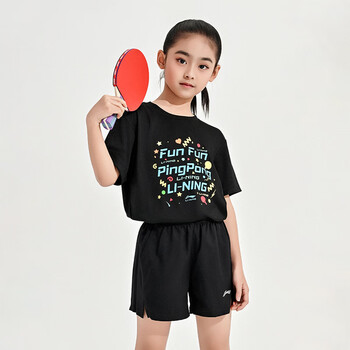 李宁(LI-NING)乒乓球服速干短袖儿童跑步运动服基础上衣T恤青少年 黑色 140 李宁(LI-NING)乒乓球服速干短袖儿童跑步运动服基础上衣T恤青少年 黑色 140