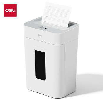 得力碎纸机4级保密单次8张10分钟连碎办公家用文件粉碎机低噪轻音 碎卡碎钉18L容量G12