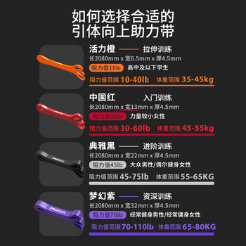 PROIRON普力艾 弹力带引体向上助力带成人力量训练中考单杠辅助 30-50kg PROIRON普力艾 弹力带引体向上助力带成人力量训练中考单杠辅助 30-50kg