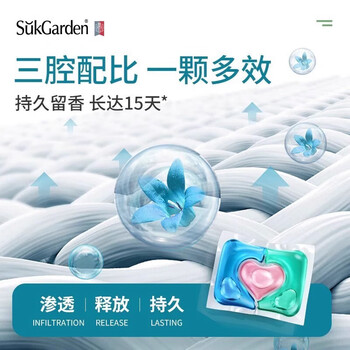 蔬果园 3D护色香氛洗衣凝珠 除菌除螨去污渍持久留香柔顺 10g*50颗*1盒