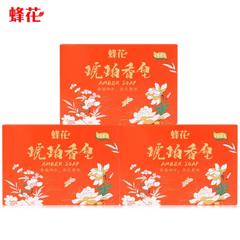 蜂花 故宫文创-蜂花琥珀香皂 木质香氛香溢四方芳兰竟体 105g*3块/组
