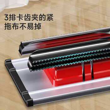 美丽雅夹布式平板拖把40cm4拖布干湿两用一拖净家用拖地神器拖地神器
