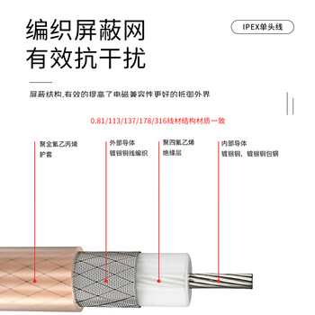 玖鼎新 ipex1代单头焊接线RF137 ipex转焊接尾 UF.L改装端子天线0.3米 JDX-IPE37-03 玖鼎新 ipex1代单头焊接线RF137 ipex转焊接尾 UF.L改装端子天线0.3米 JDX-IPE37-03