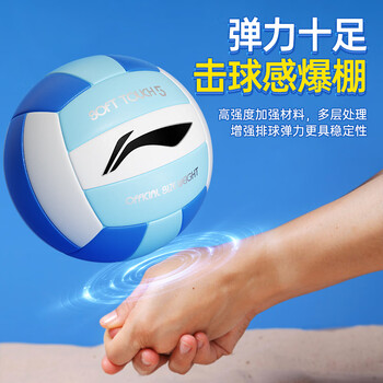 李宁（LI-NING）排球【中考训练】比赛专用标准初中生成人儿童训练沙滩硬排5号球
