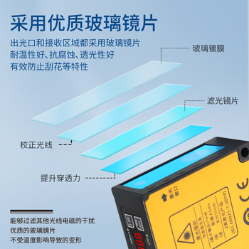 凯元达 高精度高频率激光位移测距传感器测厚薄高低感应器模拟量485通讯HGL-15-485-A-2M