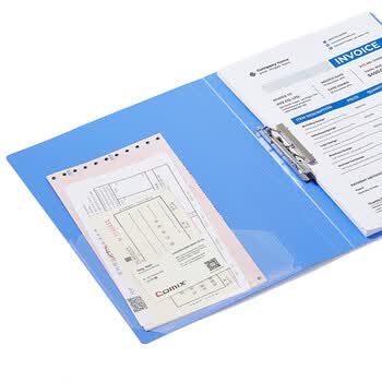 齐心A4文件夹单强力夹+插页 资料夹 蓝色 AB600A-X【3个装】