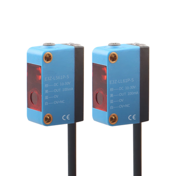 凯元达 方形背景抑制激光光电传感器距离可调感应开关E3Z-LL61-S(背景抑制激光型 NPN) 光点1-2MM