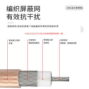 玖鼎新 IPEX转SMA母内针方板法兰4孔射频天线改装线1米 RG178线ipex1代 JDX-IP/RS-KF81