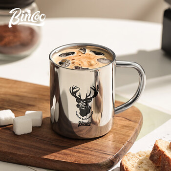 Bincoo不锈钢咖啡杯设计感小众带刻度挂耳手冲美式拿铁牛奶水杯子 Bincoo不锈钢咖啡杯设计感小众带刻度挂耳手冲美式拿铁牛奶水杯子