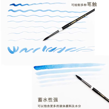 马蒂尼黑天鹅水彩画笔松鼠软毛笔画画美术1号单支1096-01