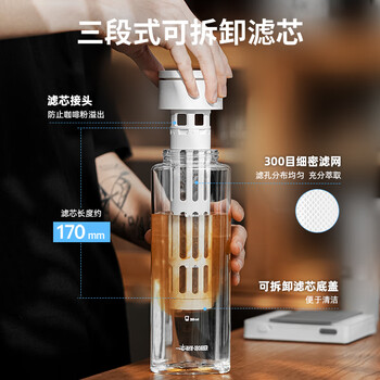 MHW-3BOMBER轰炸机冰芯冷萃杯咖啡壶 夏季冷泡瓶 过滤网冰壶 家用专业大容量