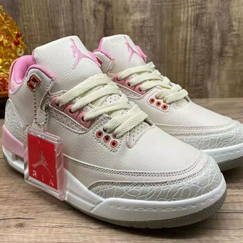 纯原纯原aj3篮球藤原浩闪电白粉黑白水泥小湖人乔3火焰红aj情侣鞋白粉